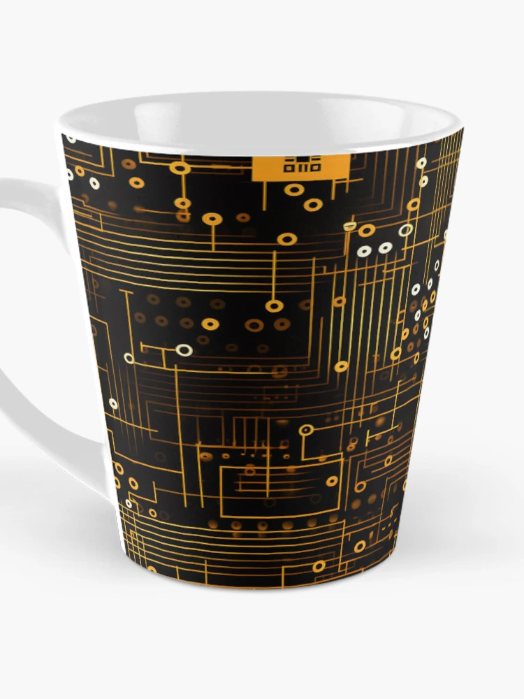 Thumbnail 3 of 4, Coffee Mug, Digital Code Abstract Pattern designed and sold by SideSignal.