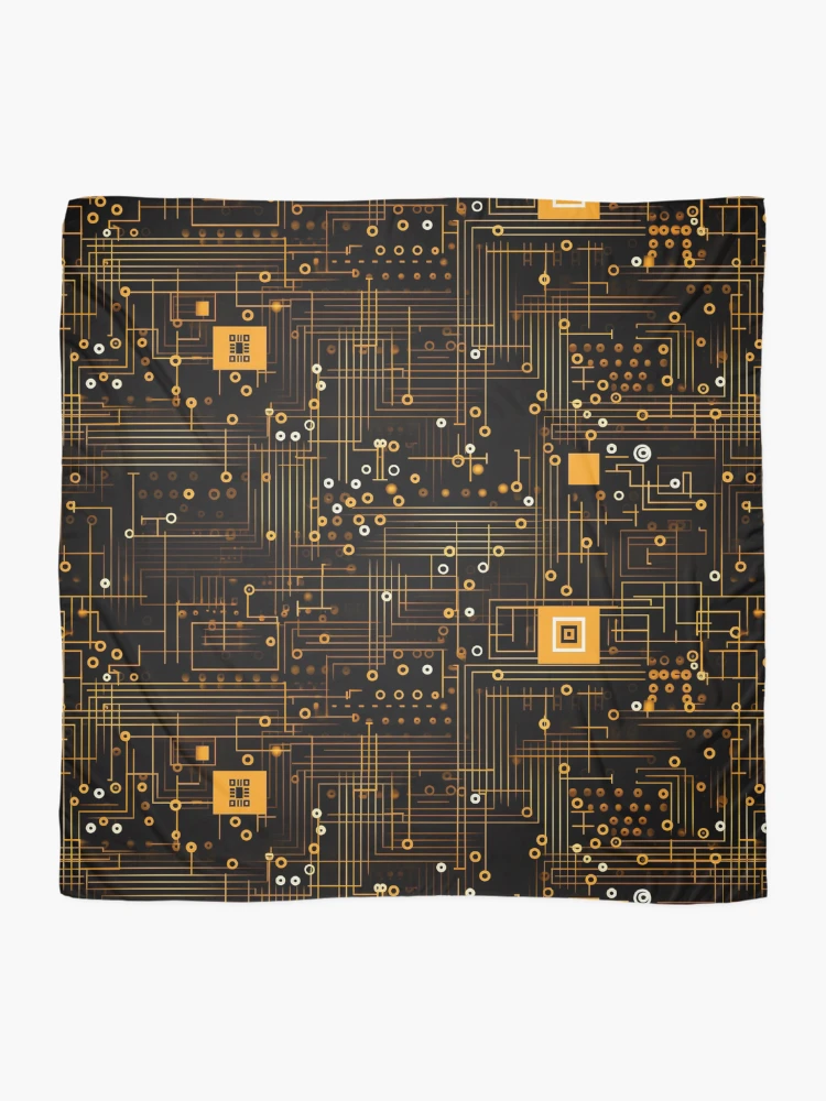 Thumbnail 2 of 3, Scarf, Digital Code Abstract Pattern designed and sold by SideSignal.