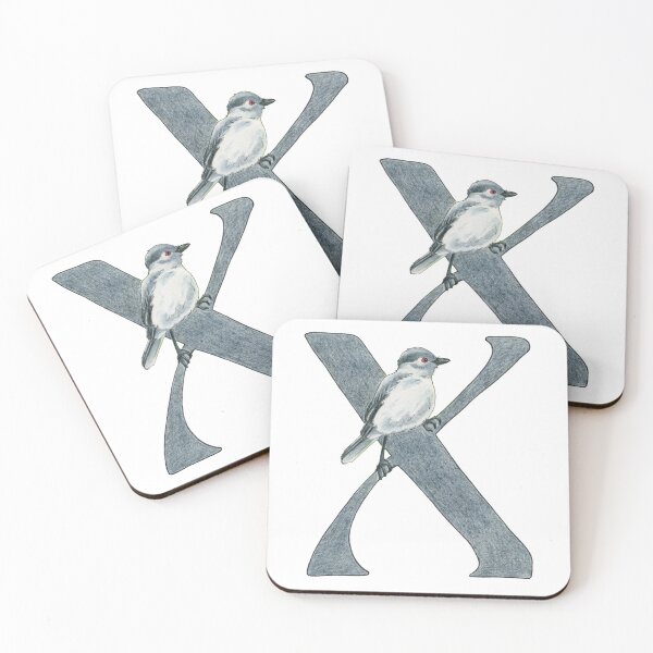 Item preview, Avian Alphabet X - Fire-eyed diucon designed and sold by hnewmanart.