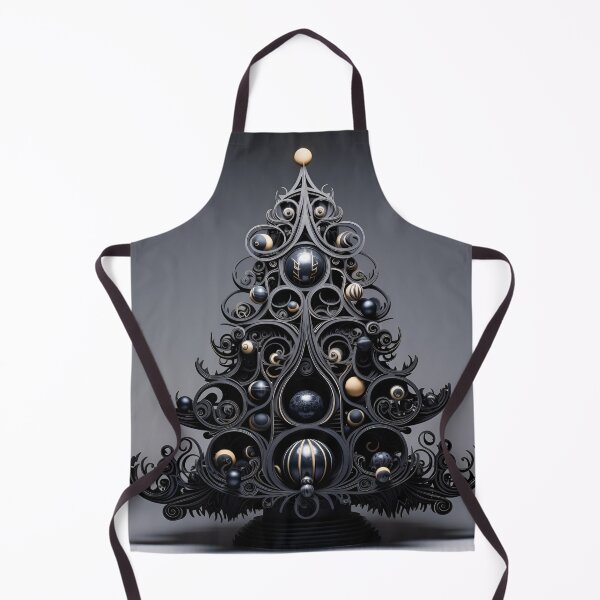 Item preview, Ornate black and gold Christmas tree print designed and sold by dcrc.