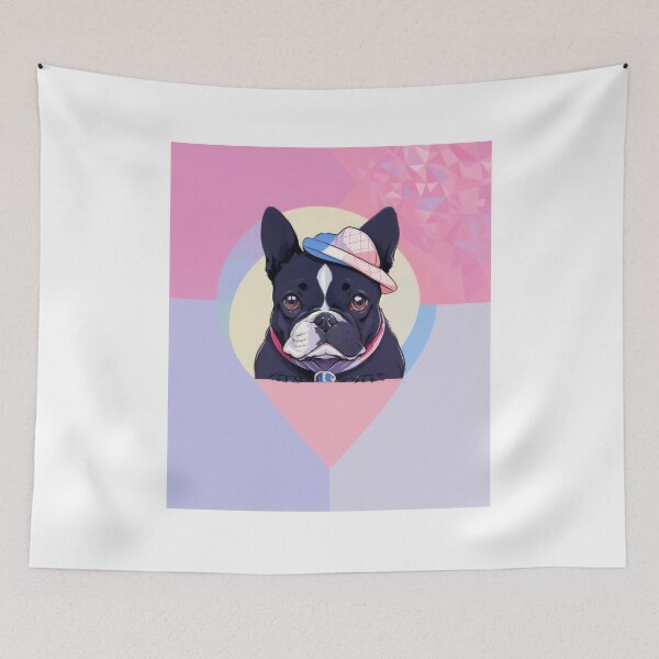 Item preview, Beautiful portrait french puppy bulldog abstract drawing. designed and sold by Tio-Tecun.
