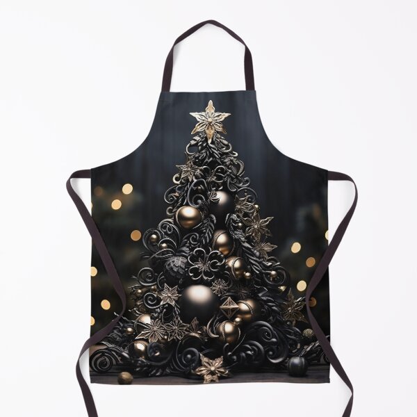 Item preview, ornate black and gold christmas tree print designed and sold by dcrc.