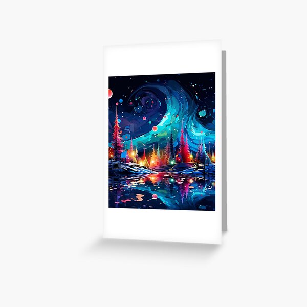 Item preview, Colorful Abstract Christmas Scene designed and sold by RDAInspired.