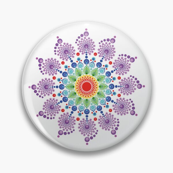 Item preview, rainbow mandala designed and sold by BranwenArt.