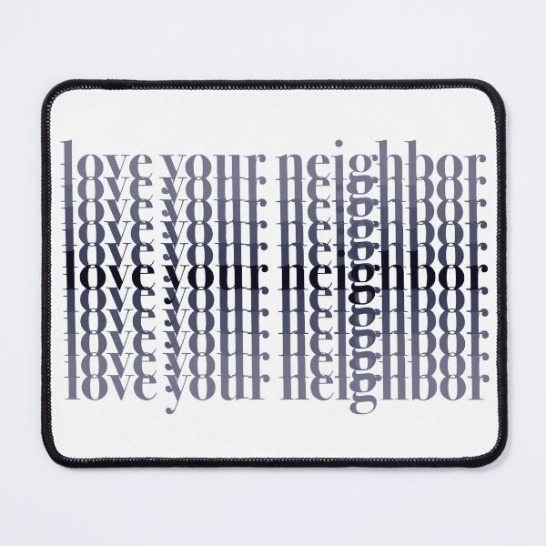 Item preview, Love Your Neighbor Shadows Blue and Black designed and sold by lbestdesigns.