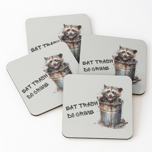 Item preview, Eat Trash Do Crime raccoon in a garbage can designed and sold by Remek-Design.