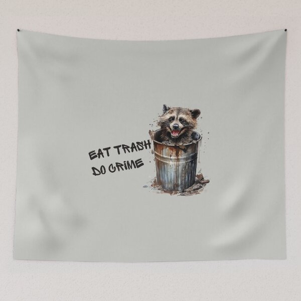 Item preview, Eat Trash Do Crime raccoon in a garbage can designed and sold by Remek-Design.