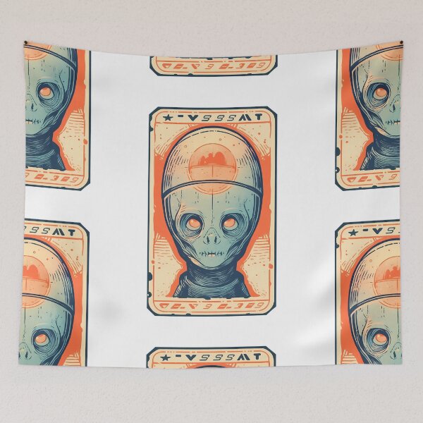 Item preview, Soviet Space Program- Alien Skull Stamp 17 designed and sold by octoboobs.