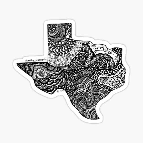 Texas Zendoodle Sticker