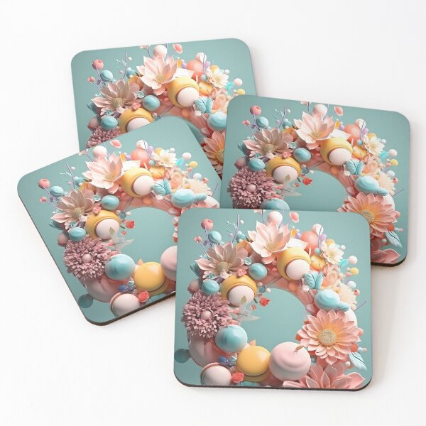 Item preview, Dreamy Floral Donut 2 - 3D Render in Pastel Colors designed and sold by PoppinArtFox.