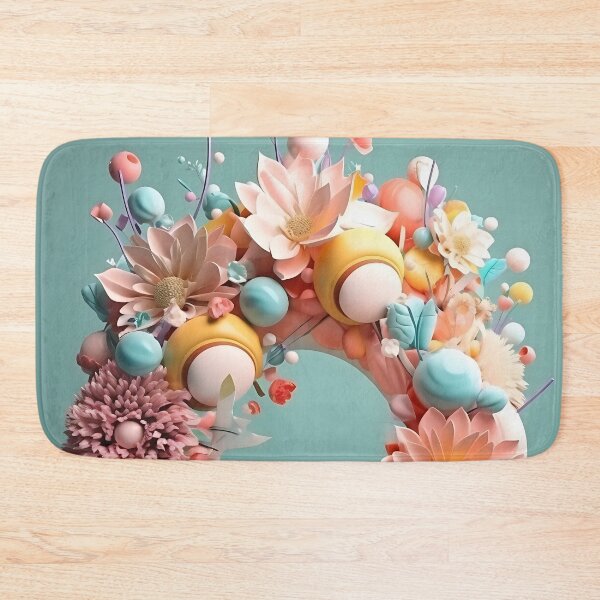 Item preview, Dreamy Floral Donut 2 - 3D Render in Pastel Colors designed and sold by PoppinArtFox.