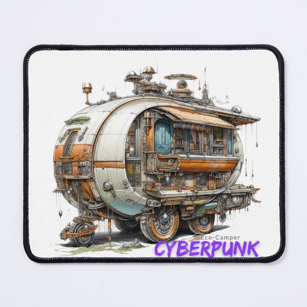 Aperçu de l'œuvre Dessin de l'éco-campeur cyberpunk créée et vendue par EcoCamper.