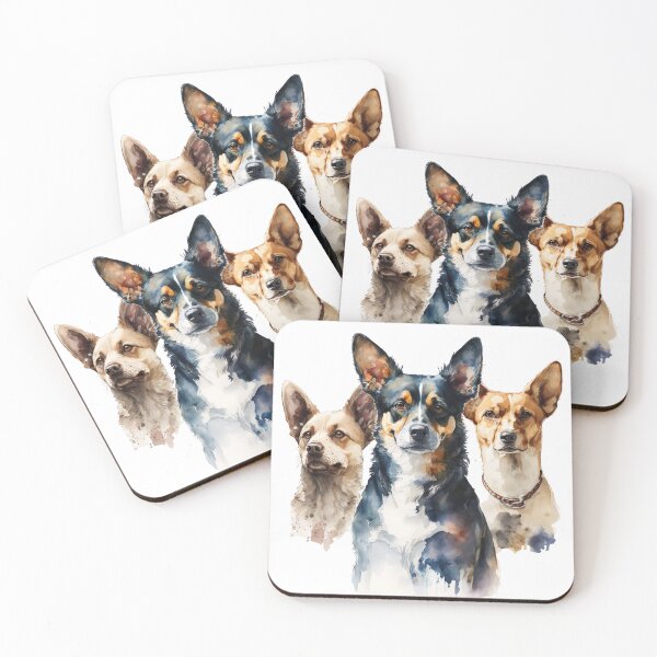 Item preview, Cattle Dogs in Watercolor designed and sold by GoatAndCamel.