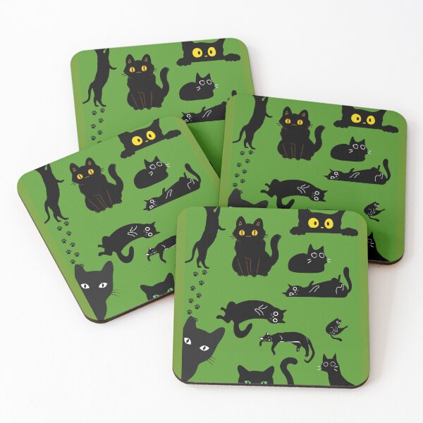 Item preview, Black cats miaow poses designed and sold by Aneta Kilimnik.