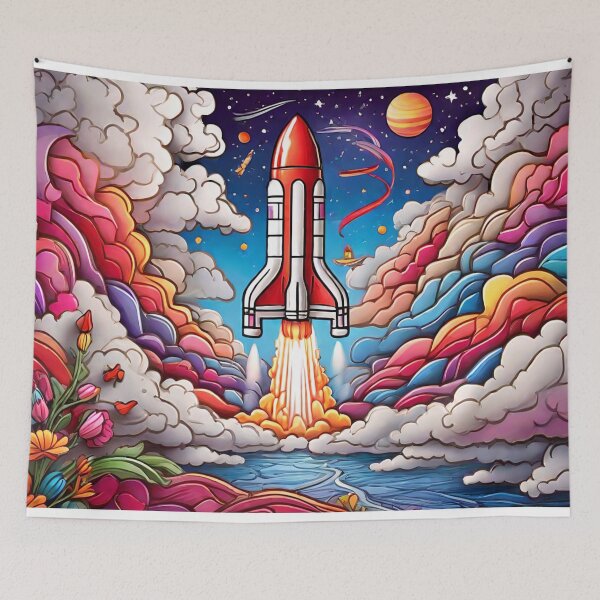 Item preview, Rocketing through Cloudscapes: A Coloring Spectacle (142) designed and sold by WASjourney.