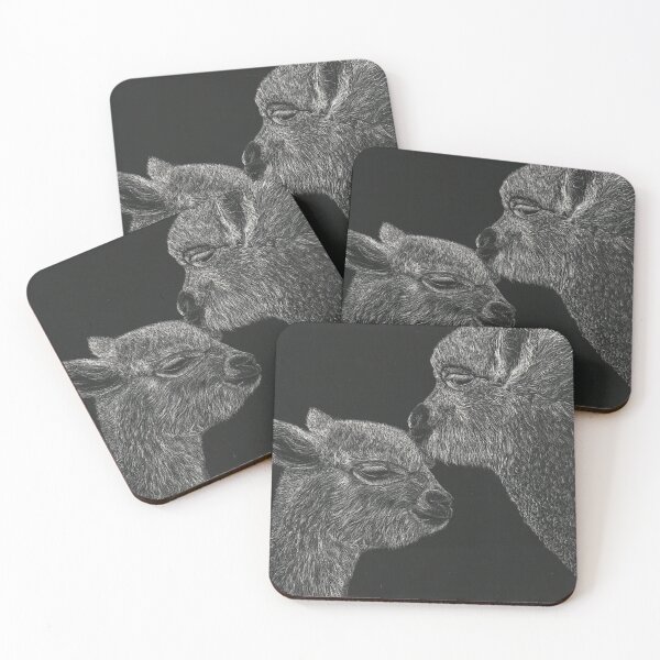 Item preview, Engraving a kissing alpacas designed and sold by Designed-by-Bex.