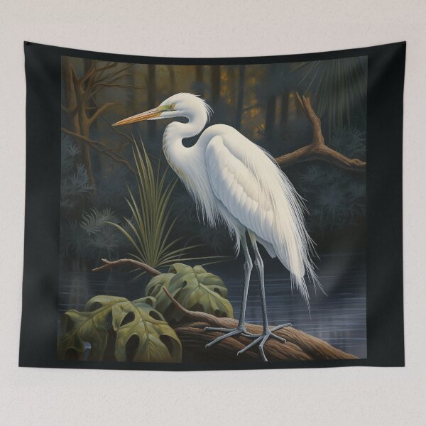 Item preview, White Egret Bird designed and sold by Myra365Art.