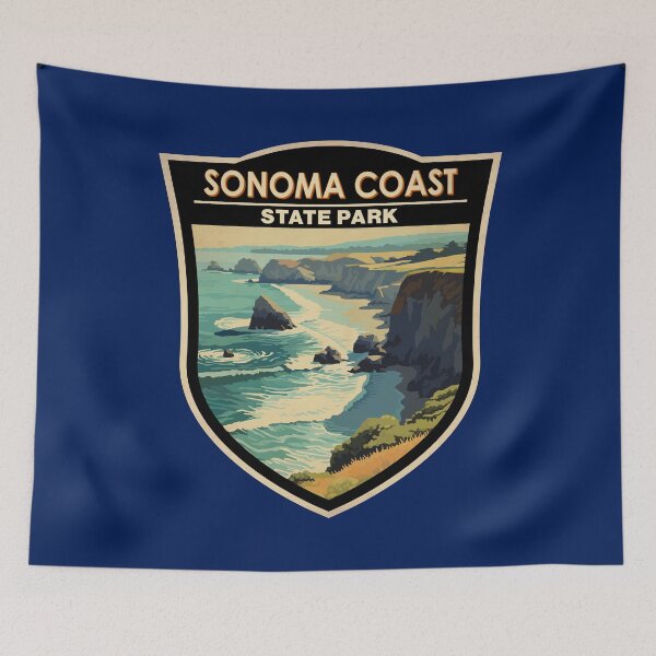 Item preview, Sonoma Coast State Park California Vintage Badge designed and sold by KrisSidDesigns.