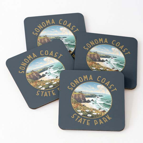 Item preview, Sonoma Coast State Park California Retro Distressed Circle designed and sold by KrisSidDesigns.