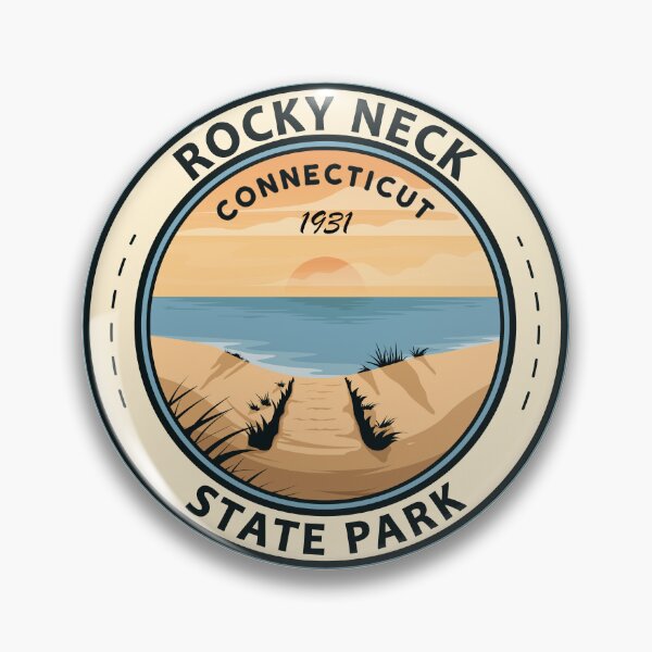 Item preview, Rocky Neck State Park Connecticut Travel Art Badge designed and sold by KrisSidDesigns.