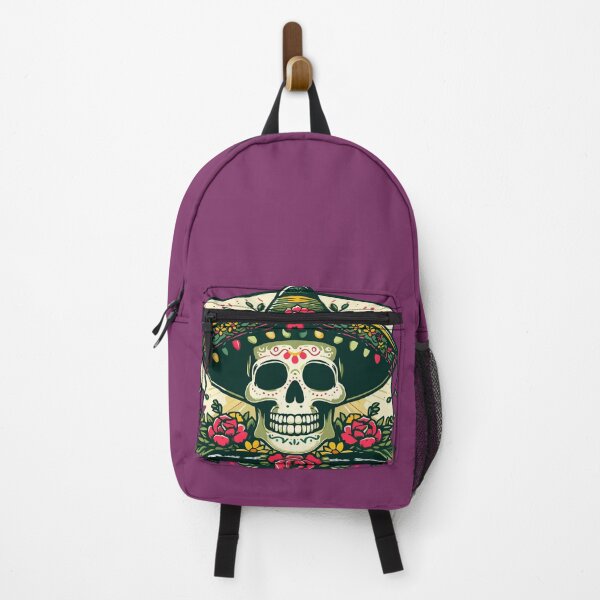 Item preview, "Day of the Dead"./a skull with a charro hat, surrounded by flowers. designed and sold by yensyriv.