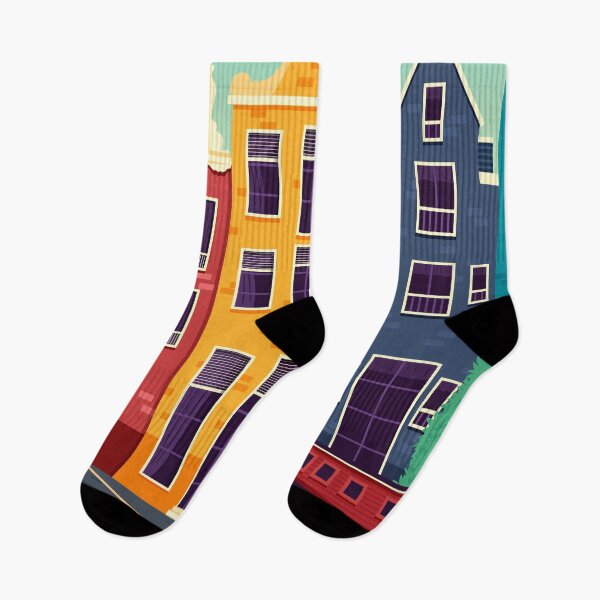 Artikelvorschau, Amsterdam Niederlande Bunte Häuser Reisekunst Vintage entworfen und verkauft von KrisSidDesigns.