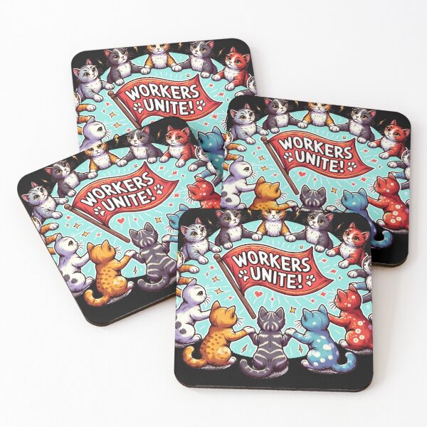 Item preview, Workers Unite! - Circle of Cats designed and sold by fuzzynautilus.