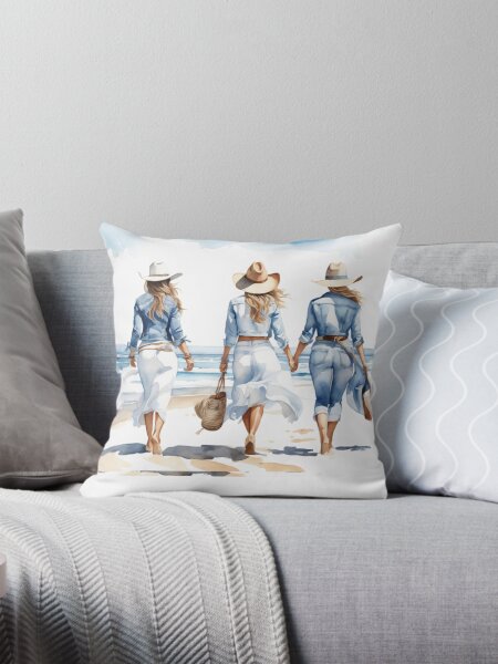 Artikel-Vorschau von Küsten-Cowgirl-Design – Drei Küsten-Cowgirls, die am Strand spazieren gehen, designt und verkauft von elisarasada.