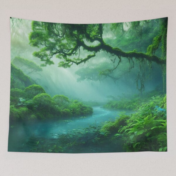 Item preview, Misty Rainforest - Fantasy Land Series | Reimagined Artwork designed and sold by Epic Upgrades.