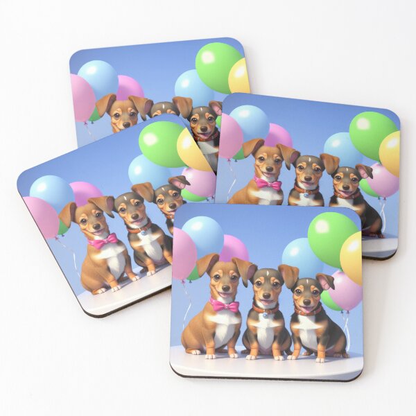 Item preview, Portrait adorable Dachshund dog family fun birthday party designed and sold by Tio-Tecun.