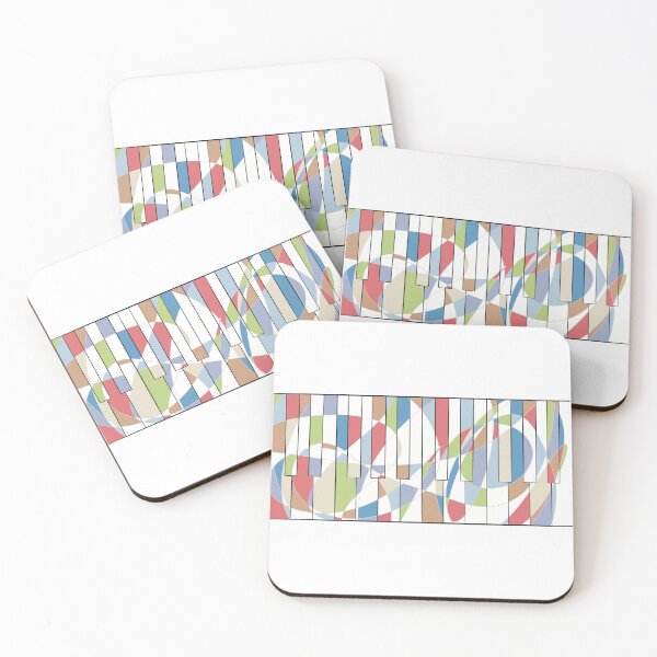 Item preview, Abstract Piano Keyboard Wall Art – Colourful Music Line Drawing No.4 designed and sold by iampaulmorris.