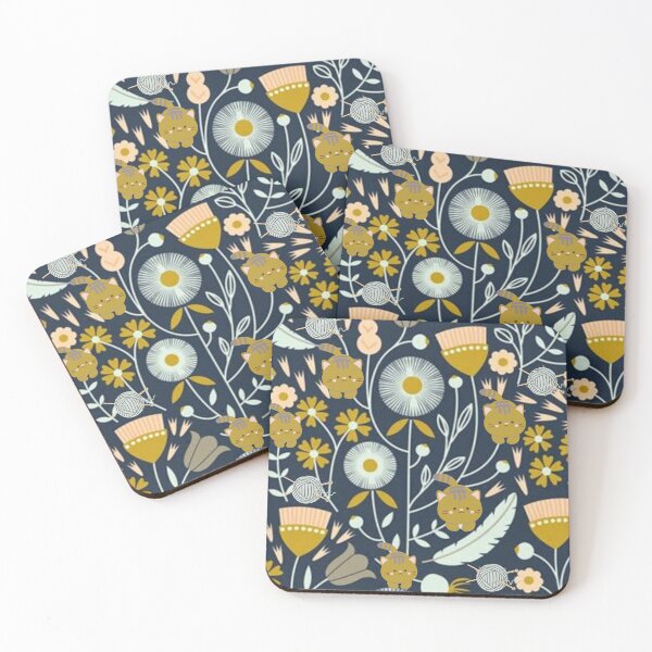 Item preview, Knitting Yarn, Kittens and Floral Pattern designed and sold by blossomgirl33.