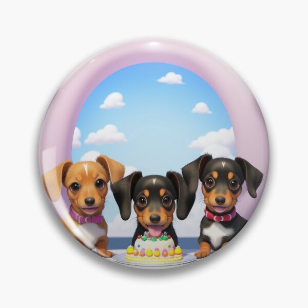 Item preview, Artwork of  Dachshund dog puppie family at fun birthday party designed and sold by Tio-Tecun.