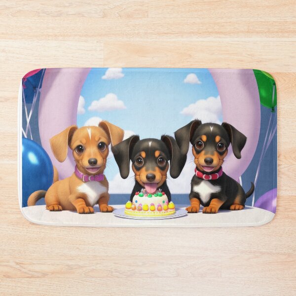 Item preview, Artwork of  Dachshund dog puppie family at fun birthday party designed and sold by Tio-Tecun.