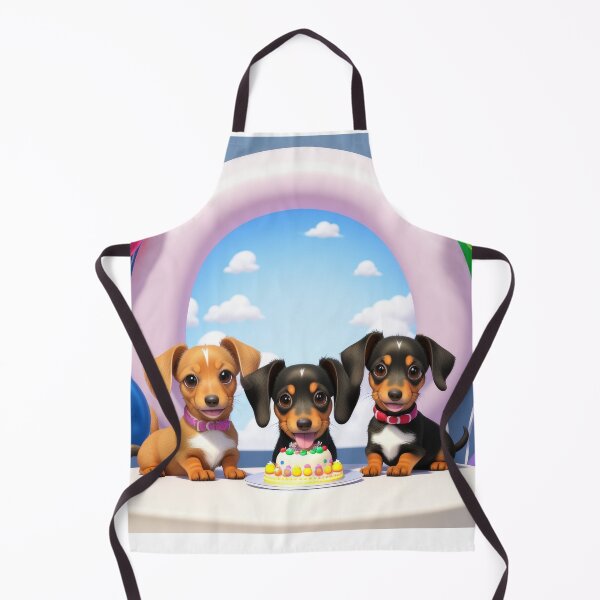 Item preview, Artwork of Dachshund dog puppie family at fun birthday party designed and sold by Tio-Tecun.