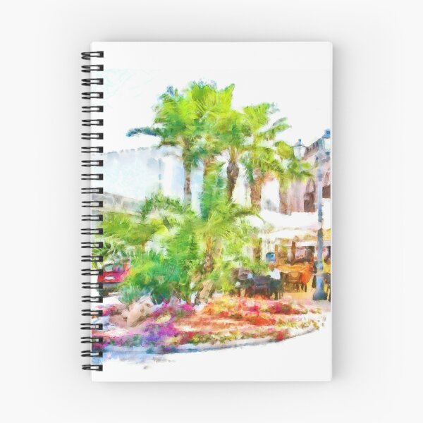 Item preview, Square with palm tree and restaurant designed and sold by Giuseppe Cocco.