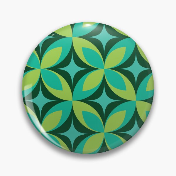 Item preview, Mid Century Atomic Starbursts on Green Geometric Circles  designed and sold by Yasminepatterns .