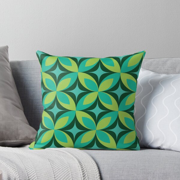 Item preview, Mid Century Atomic Starbursts on Green Geometric Circles  designed and sold by Yasminepatterns .