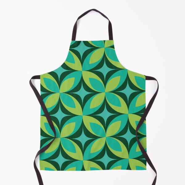 Item preview, Mid Century Atomic Starbursts on Green Geometric Circles designed and sold by Yasminepatterns .