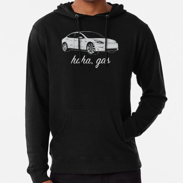 Haha, Gas - Tesla Modell 3 - Elon Musk Leichter Hoodie