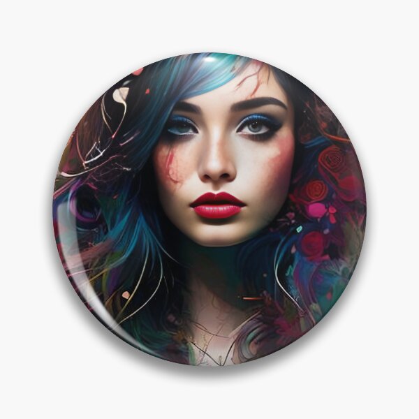 Item preview, Abstract Colorful Hair Cute Girl designed and sold by ramtar.