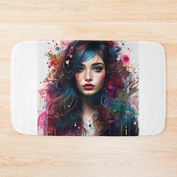 Item preview, Abstract Colorful Hair Cute Girl designed and sold by ramtar.