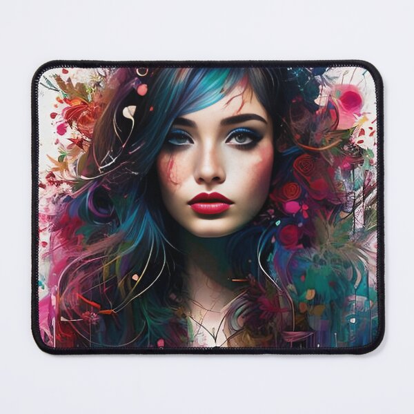 Item preview, Abstract Colorful Hair Cute Girl designed and sold by ramtar.