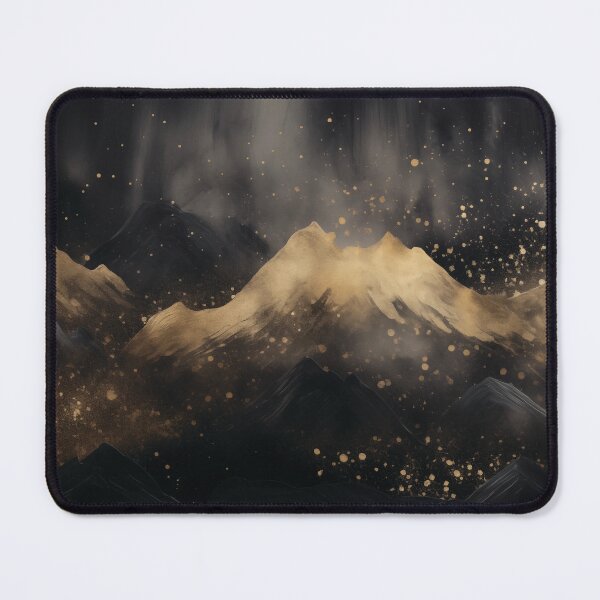 Item preview, Black and Gold Mountains Abstract Painting designed and sold by MA DESIGNS.