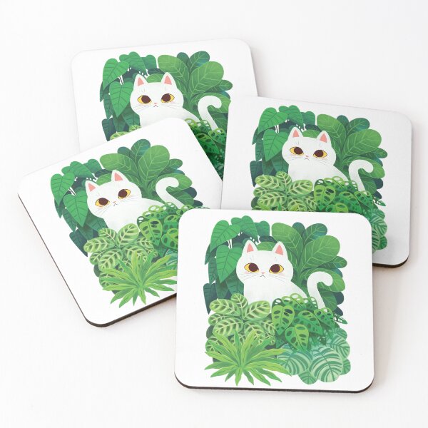 Item preview, White Cat In House Plants designed and sold by michelledraws.