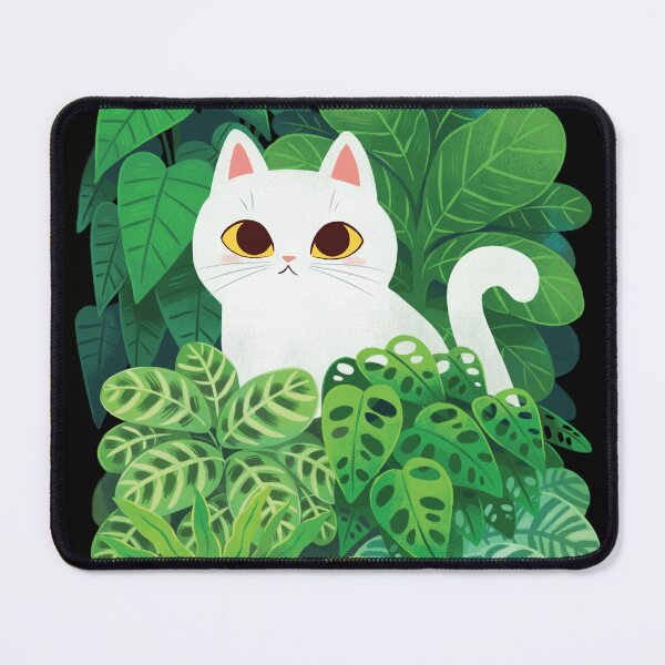 Item preview, White Cat In House Plants designed and sold by michelledraws.