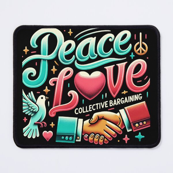 Item preview, The "Peace Love Collective Bargaining" Design designed and sold by fuzzynautilus.