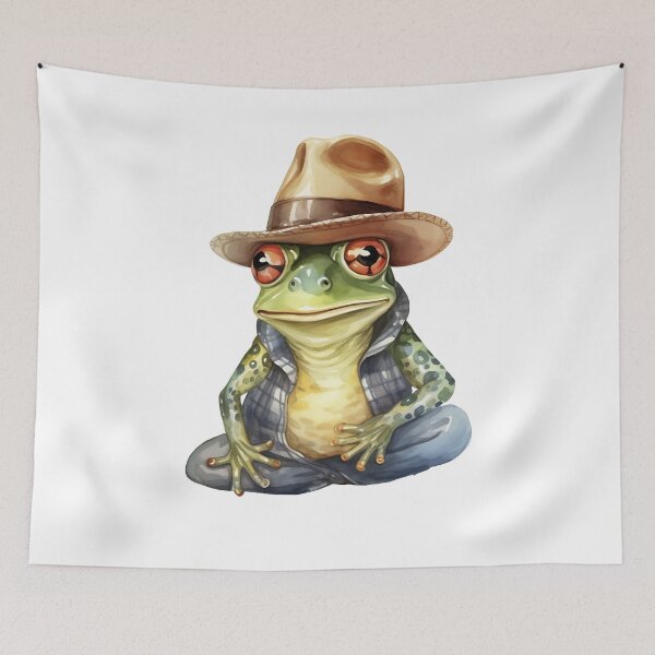 Item preview, "Hop-Along Rodeo: Frog in a Cowboy Hat" designed and sold by Anastasiia Yurevych.