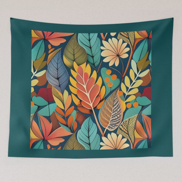 Item preview, Autumn leaves, fantastic, colorful tile, pattern designed and sold by LuckyFamily.