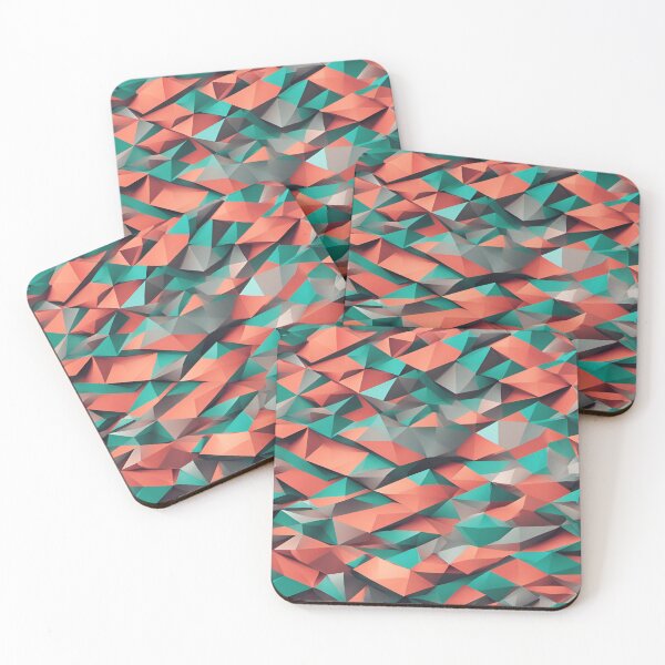 Item preview, Low Poly Abstract Green and Orange Pattern designed and sold by inspire-gifts.